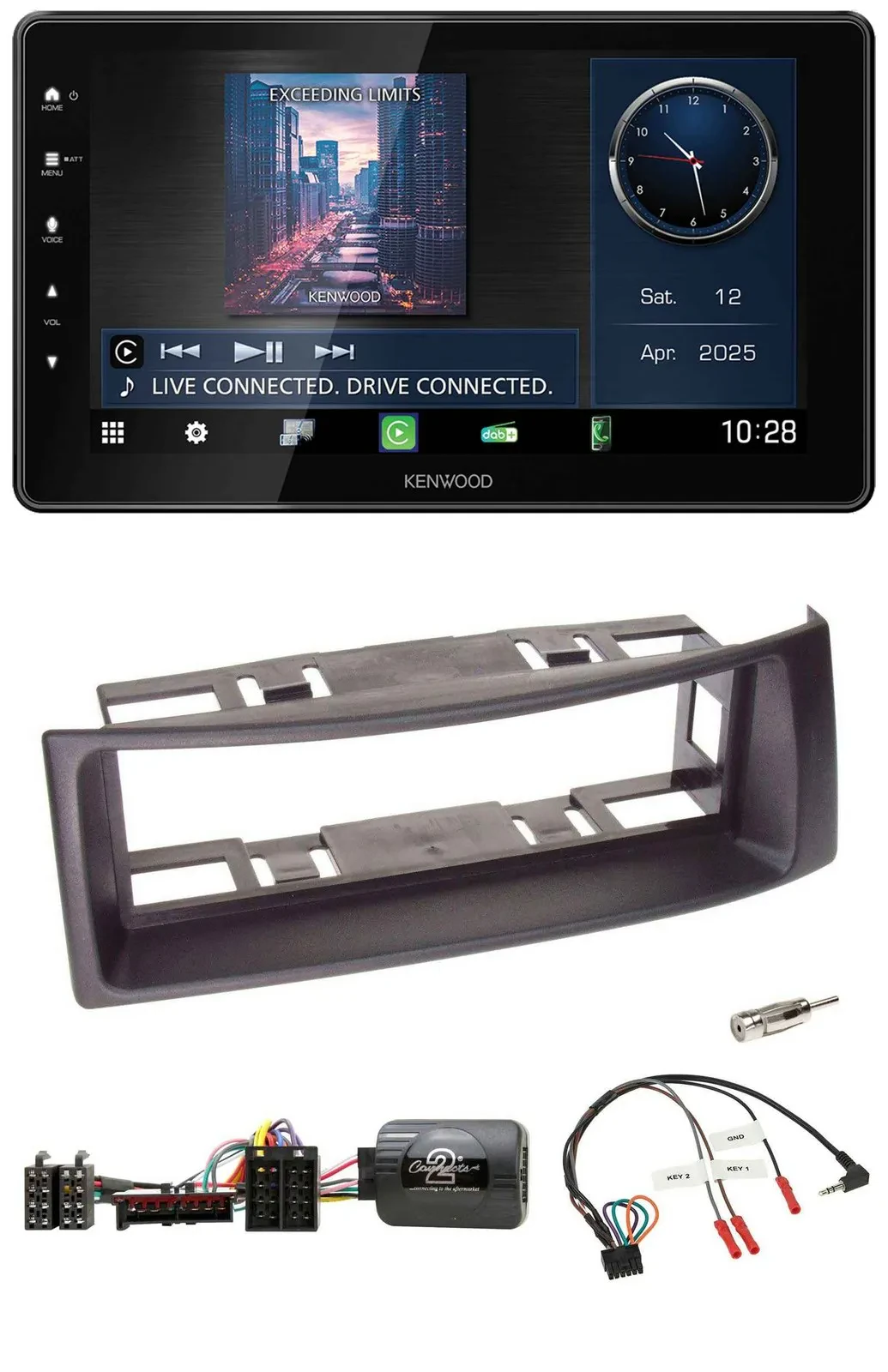 Kenwood Lenkrad Bluetooth USB DAB Autoradio für Renault Megane 1996-2000 Scenic