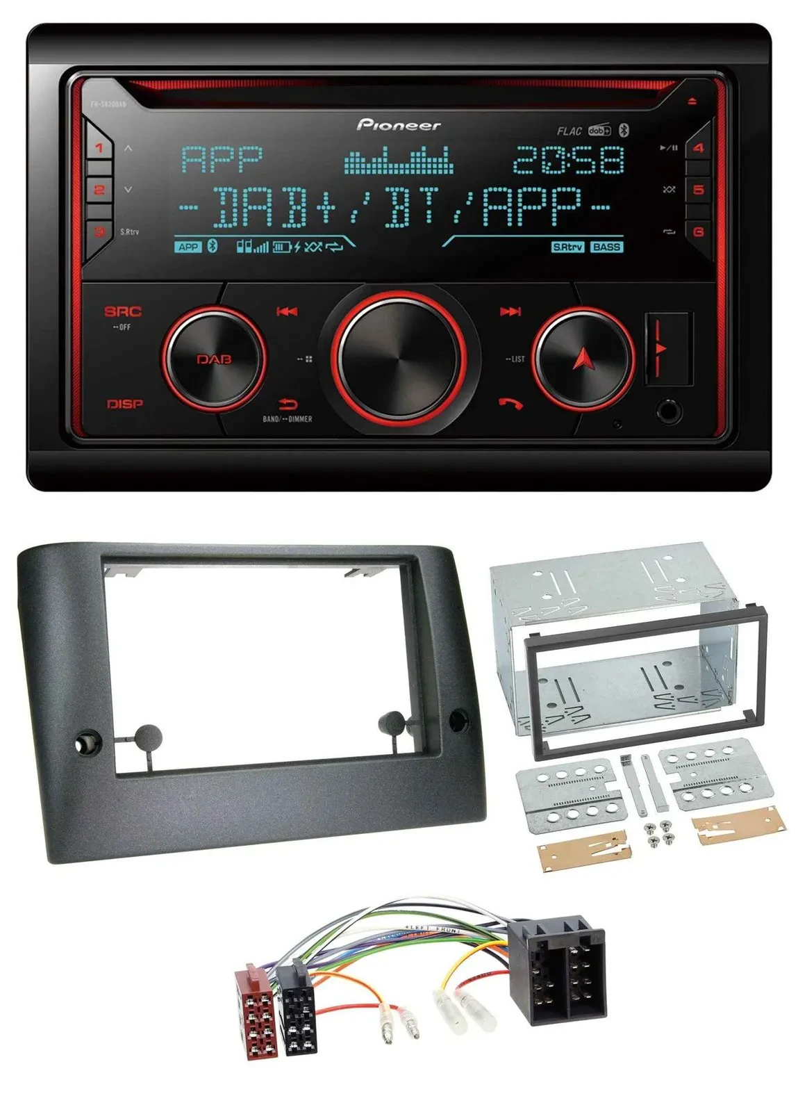 Pioneer 2DIN DAB MP3 Bluetooth USB CD Autoradio für Fiat Stilo (ab 2005)