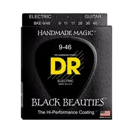 Струны для электрогитары DR Strings BKE-9/46 Black Beauties 9-46