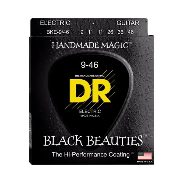 Струны для электрогитары DR Strings BKE-9/46 Black Beauties 9-46