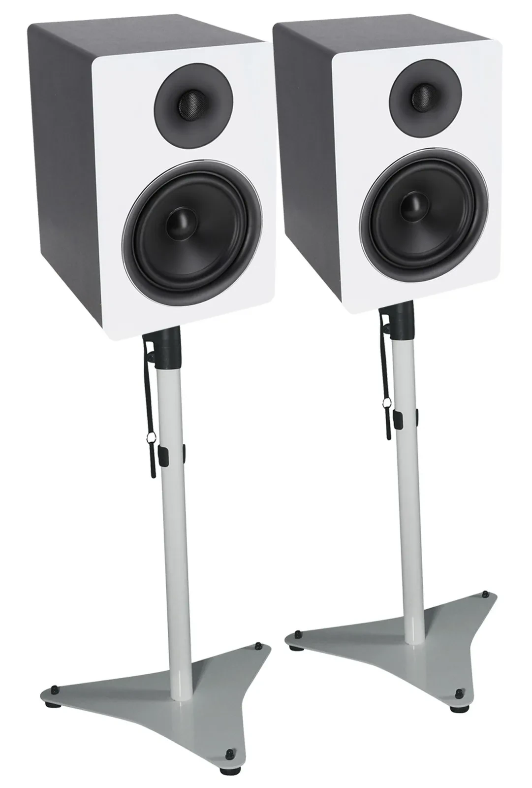 Активная акустическая система Rockville APM6W + RVSM5 6.5", 350W, белая, с регулируемыми стойками (набор, пара)