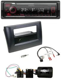 Kenwood Lenkrad Bluetooth USB DAB Autoradio für Fiat Stilo 01-07 schwarz Ablage