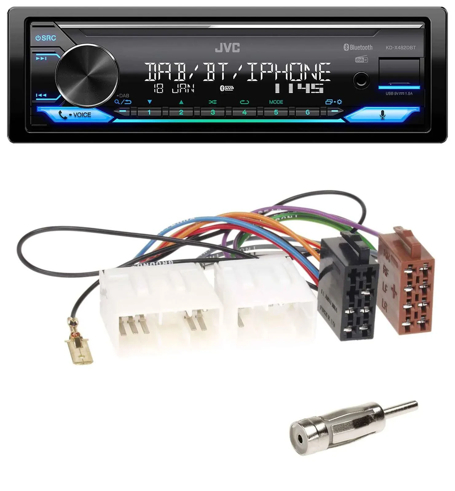 JVC Bluetooth DAB USB MP3 Autoradio für Mazda MX-5 (1989-2000)