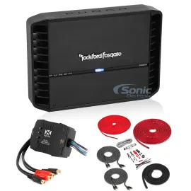 Rockford Fosgate P400X4 400W 4-Channel Amplifier w/ LOC & 8 Gauge Amp Kit