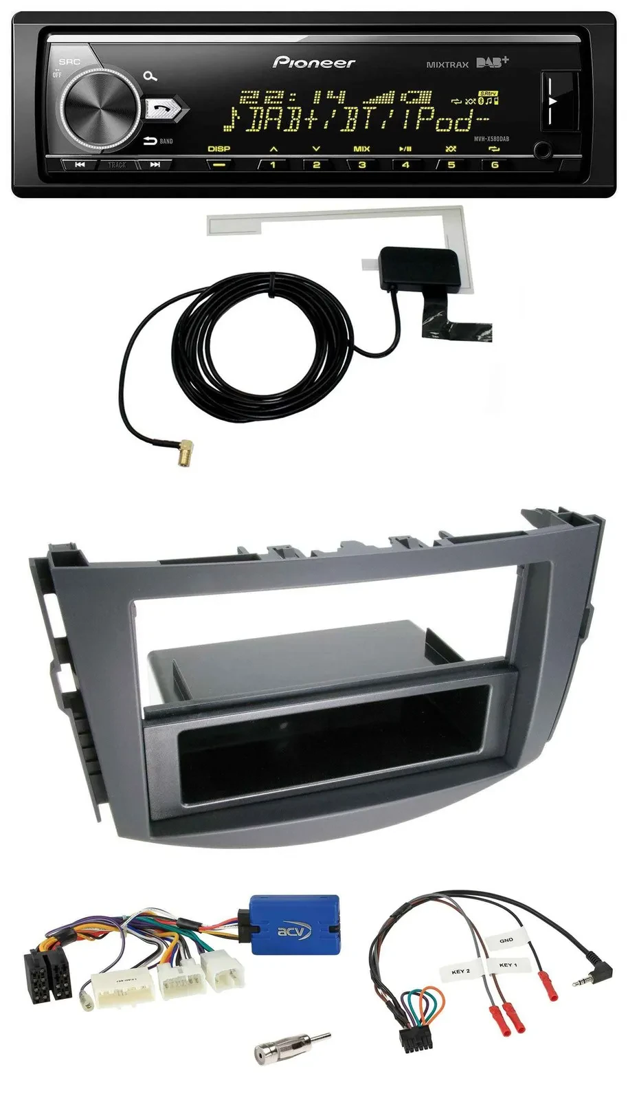 Pioneer Bluetooth DAB USB Lenkrad Autoradio für Toyota RAV-4 2011-2013