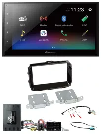 Pioneer USB Bluetooth DAB 2DIN Lenkrad Autoradio für Alfa Giulietta 14-21 Infoad