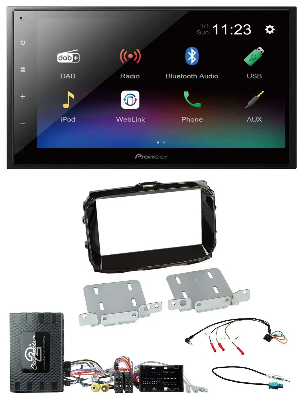 Автомагнитола для Alfa Romeo Giulietta (2014–2021) Pioneer 2DIN, USB, Bluetooth, DAB