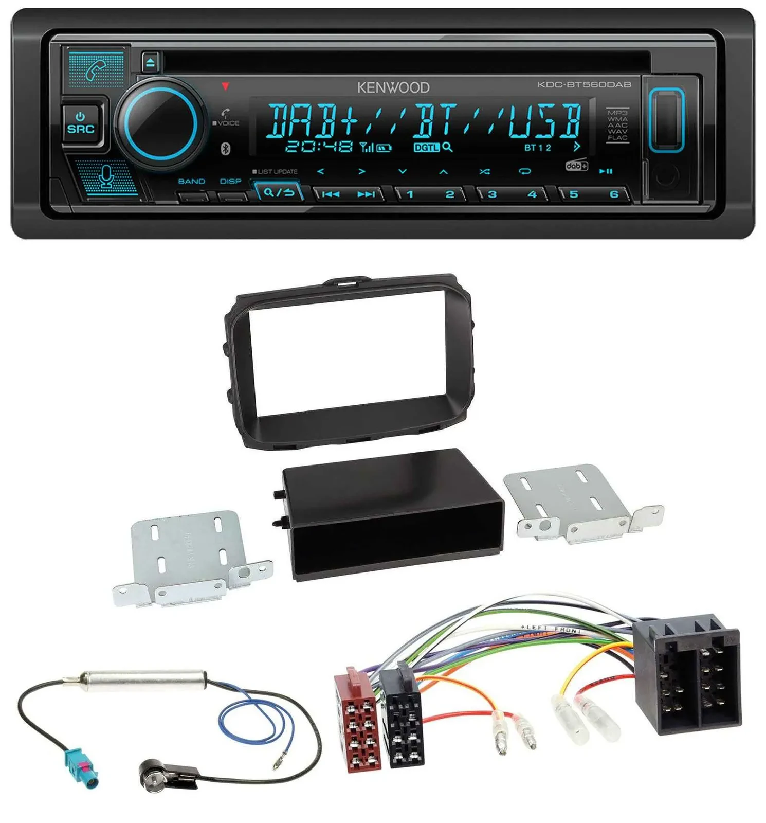 Автомагнитола Kenwood Bluetooth DAB CD MP3 USB для Alfa Romeo Giulietta (2013–2021)
