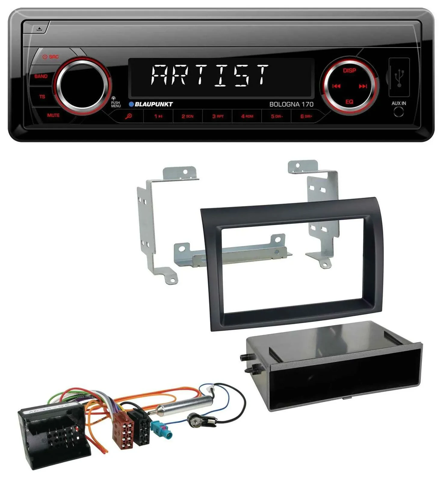 Blaupunkt SD USB 1DIN MP3 AUX Autoradio für Citroen Jumper Quadlock 06-11 schwar