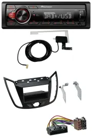 Автомагнитола для Ford C-Max/Kuga Pioneer 1 DIN MP3 DAB USB AUX матовый чёрный