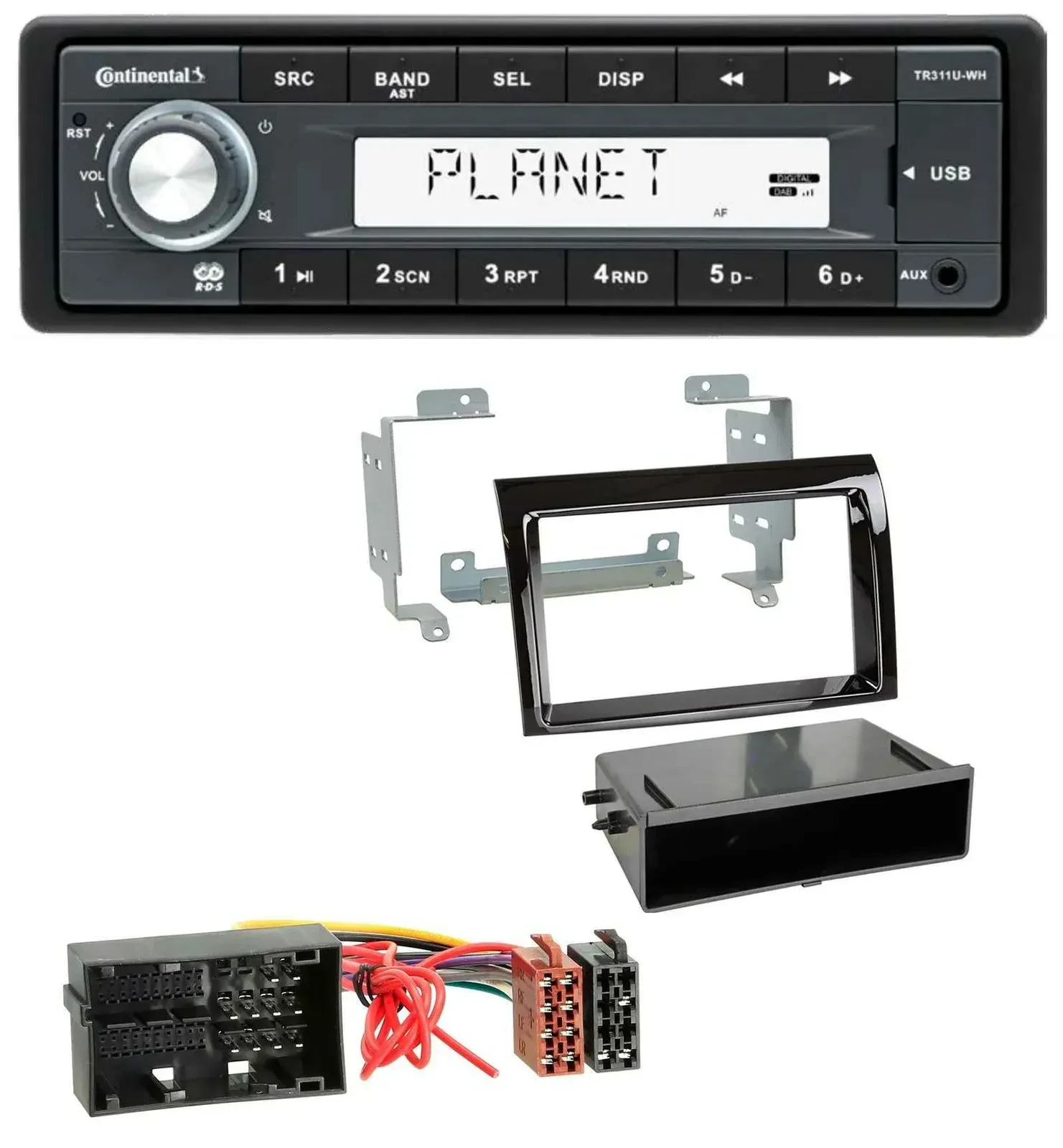 Автомагнитола Continental 1 DIN, USB, MP3, AUX для Citroen Jumper и Fiat Ducato 2014–2021