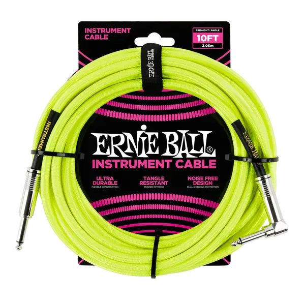 Инструментальный кабель Ernie Ball 6080 3м Braided Neon Yellow