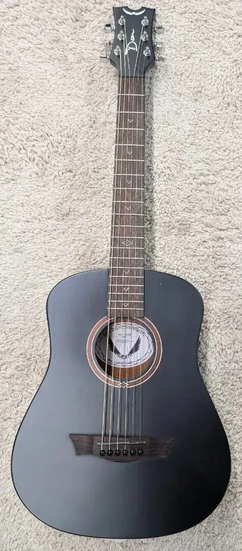 Dean Flight Satin Black 3/4 Size Travel Acoustic Guitar w/Bag # FLY BKS