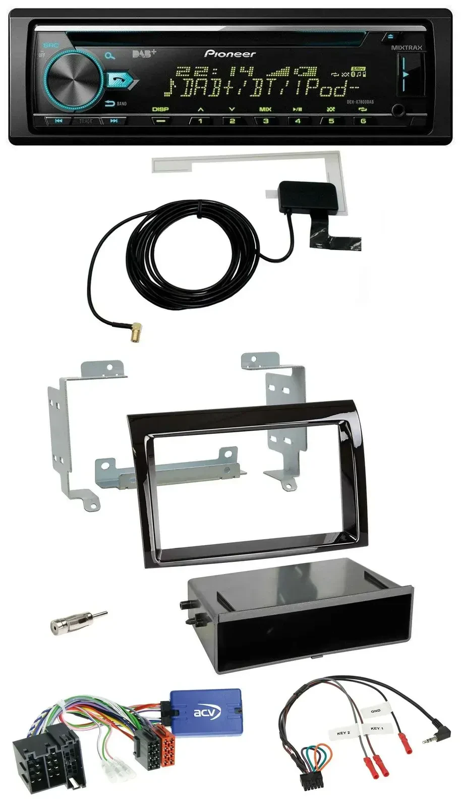 Автомагнитола Pioneer CD, USB, DAB, MP3 для Fiat Ducato 2008–2011 с поддержкой кнопок на руле