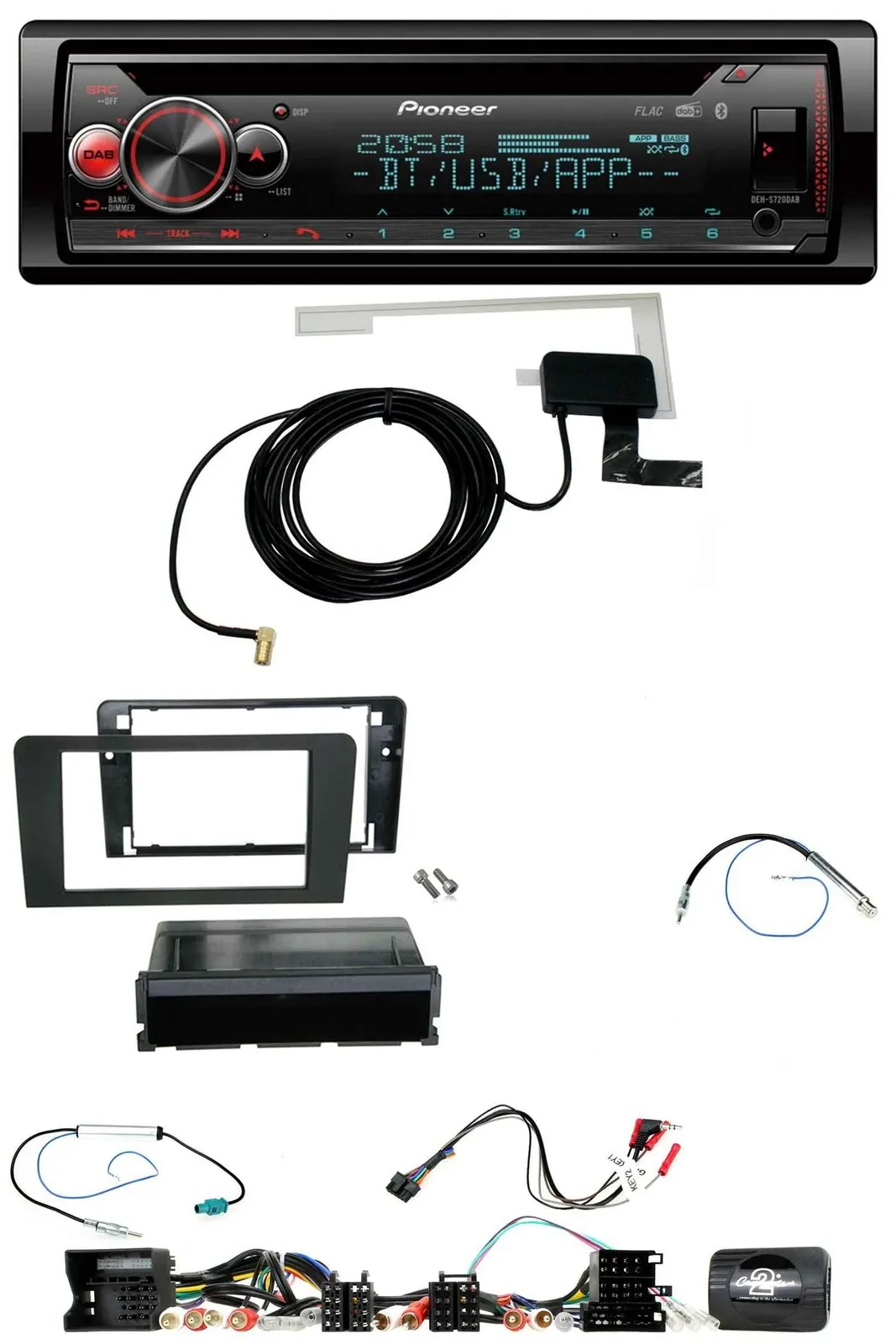 Автомагнитола для Audi A3 8P (2003–2012) Pioneer DAB, CD, USB, Bluetooth, поддержка управления на руле