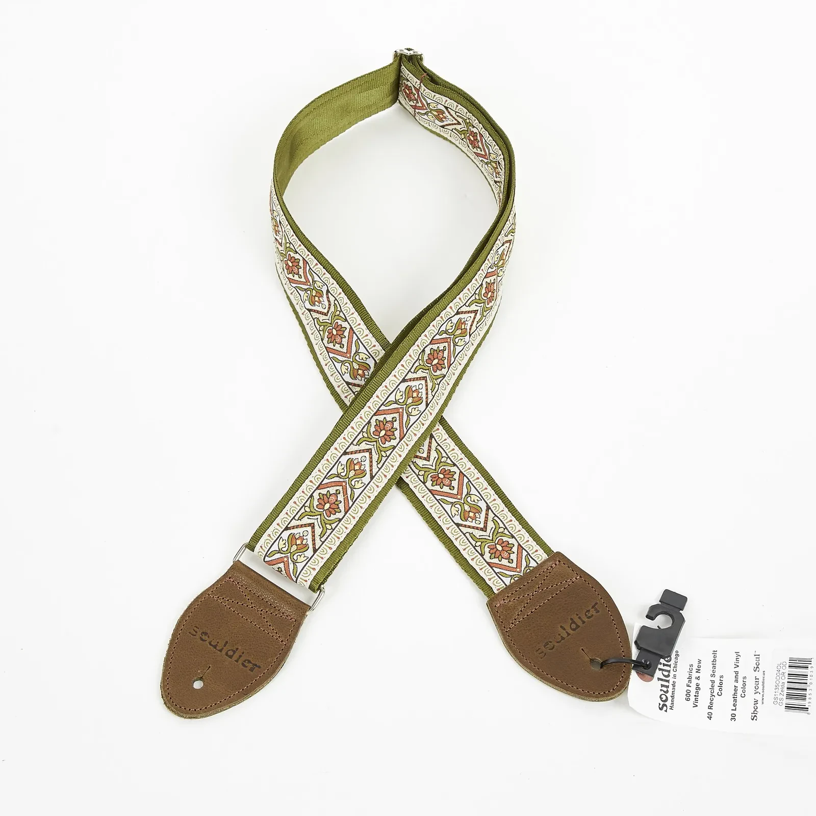 Ремень для гитары Souldier GS1135OD04OL Zelda Red Green Pattern