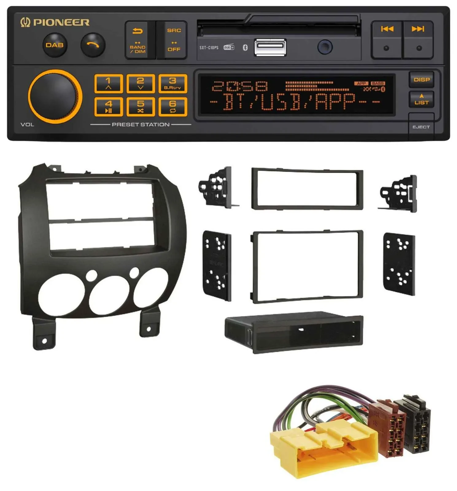 Автомагнитола для Mazda 2 Pioneer DAB, MP3, USB, Bluetooth
