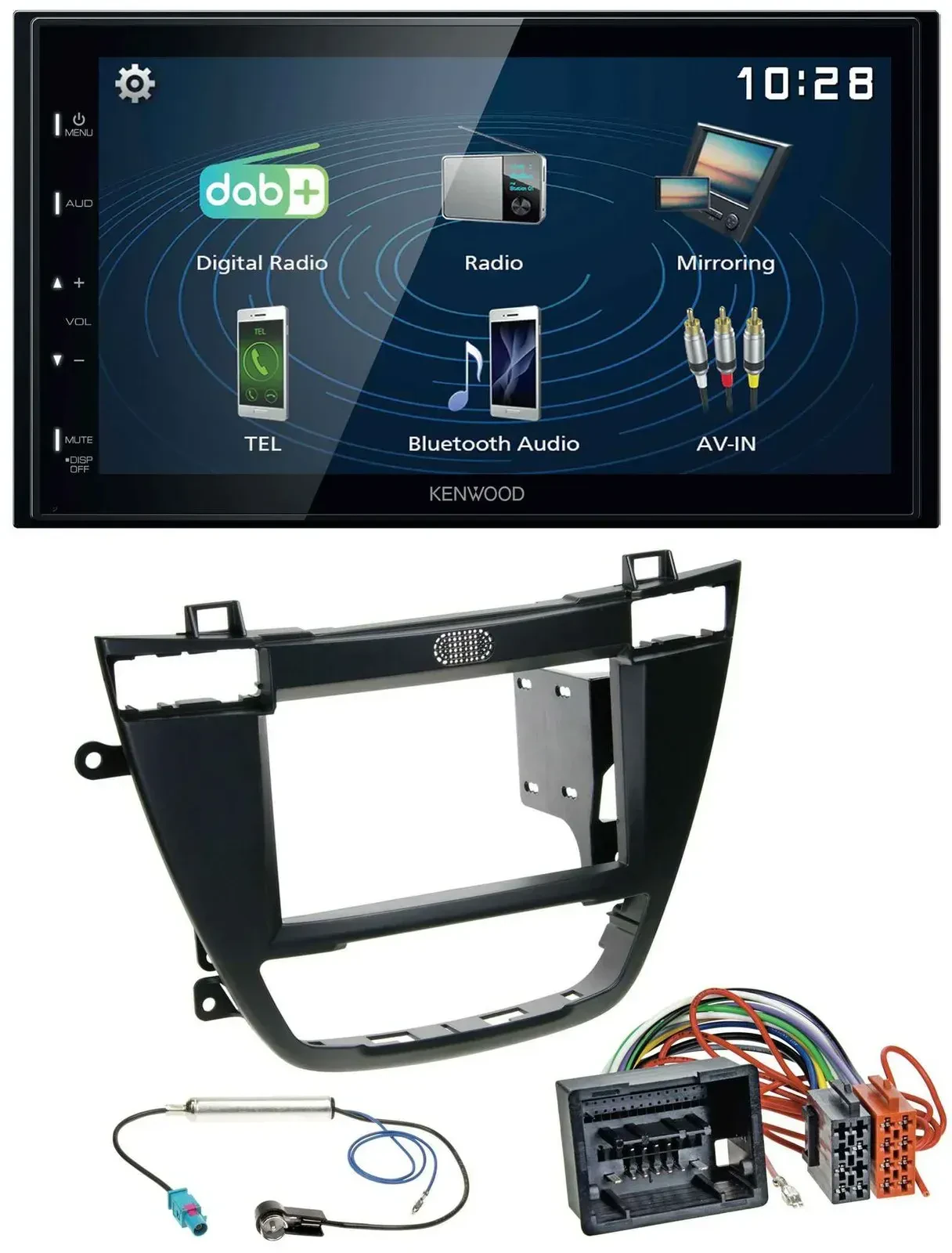 Автомагнитола для Opel Insignia (2008–2013) Kenwood 2DIN Bluetooth USB DAB, черная