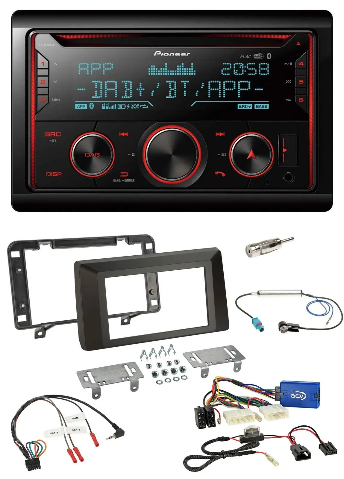 Автомагнитола для Dacia Duster Pioneer 2DIN DAB Bluetooth USB CD
