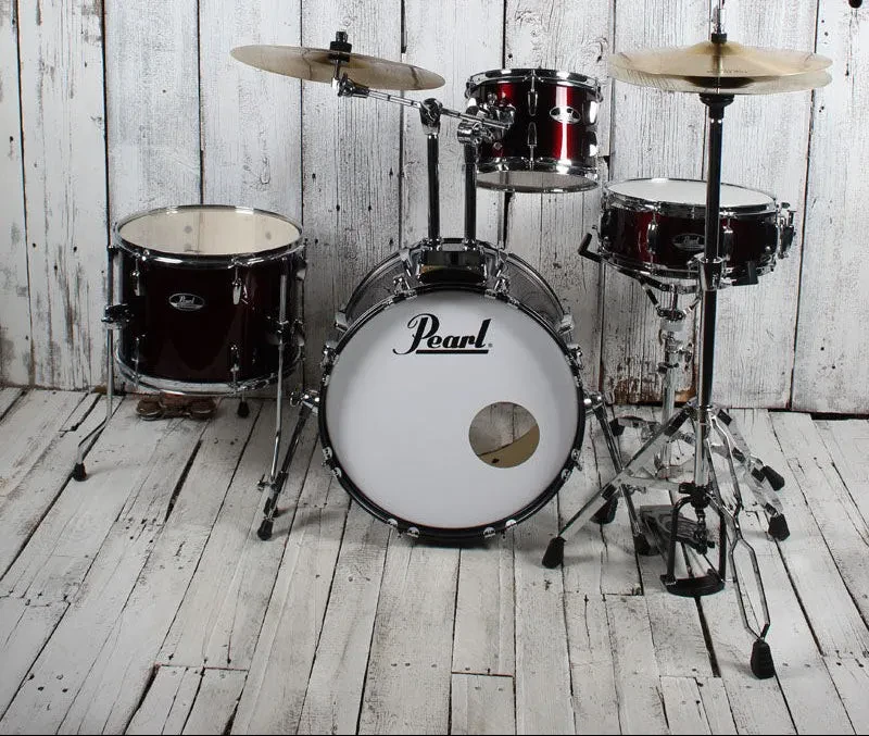 Pearl RS584C/C Roadshow Drum Set 4 Piece Drum Kit with Cymbals Wine Red