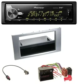 Автомагнитола Pioneer Bluetooth USB DAB MP3 для Ford Kuga/Fusion/Transit 2005–2012 серебристая