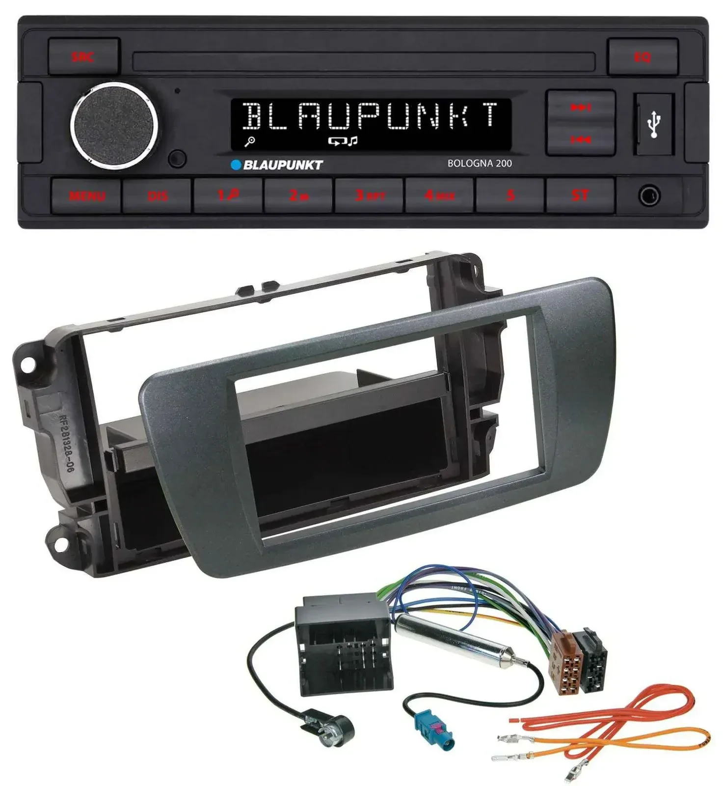 Автомагнитола Blaupunkt 1-DIN, MP3, USB, AUX, для Seat Ibiza (с 2008), чёрный