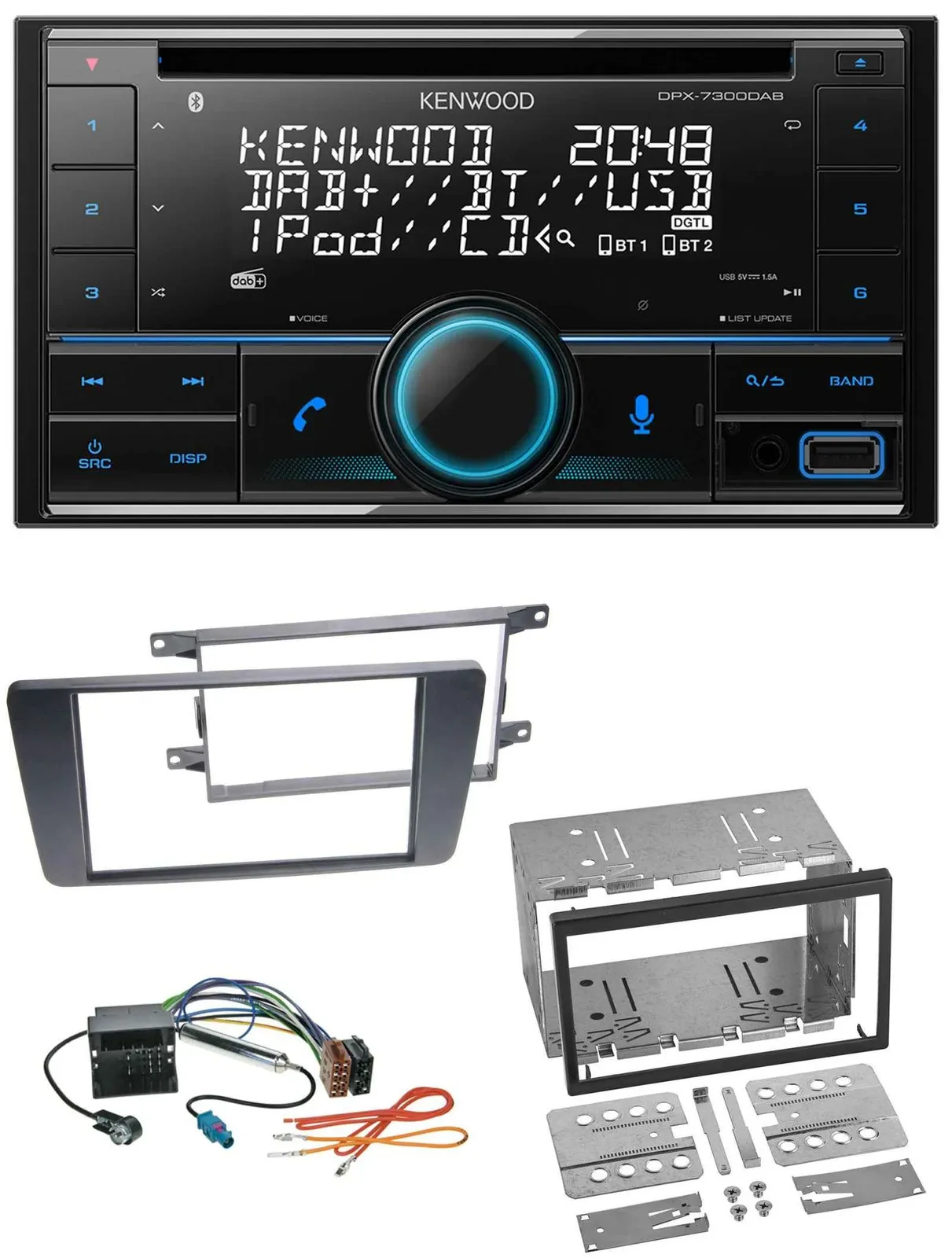 Kenwood CD 2DIN DAB USB MP3 Bluetooth Autoradio für Skoda Octavia 04-13 Scout 06