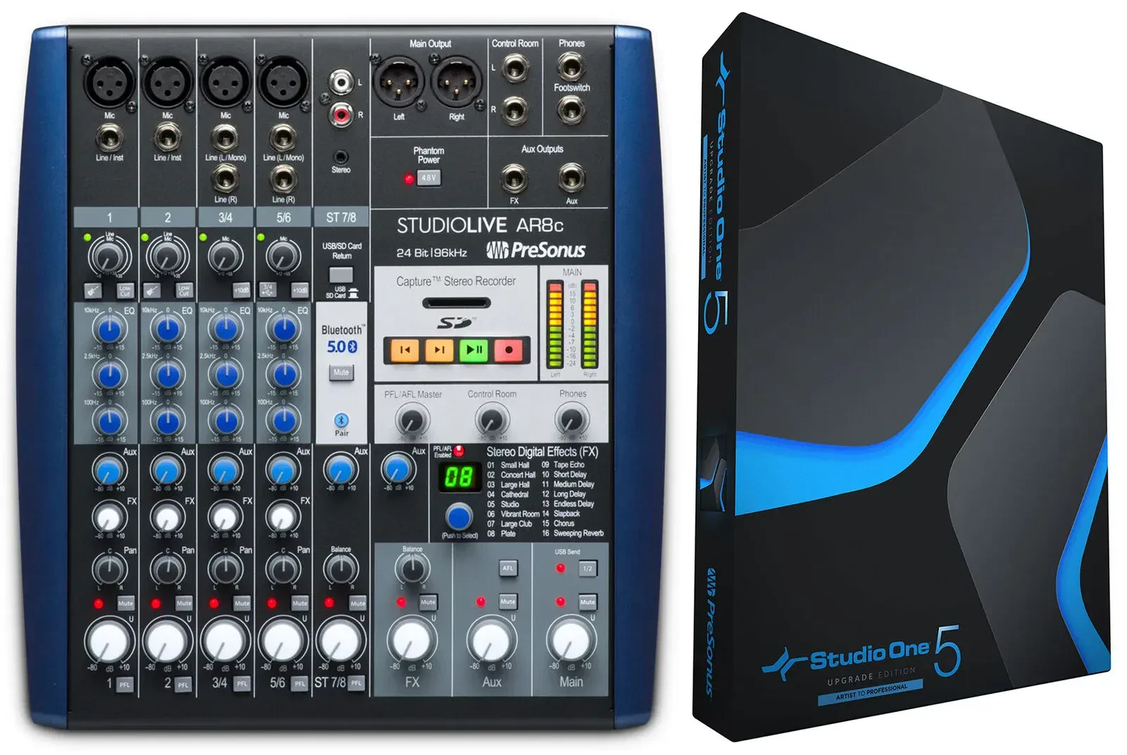 Микшерный пульт PreSonus StudioLive AR8c 8-канальный, с аудиоинтерфейсом, с обновлением ПО