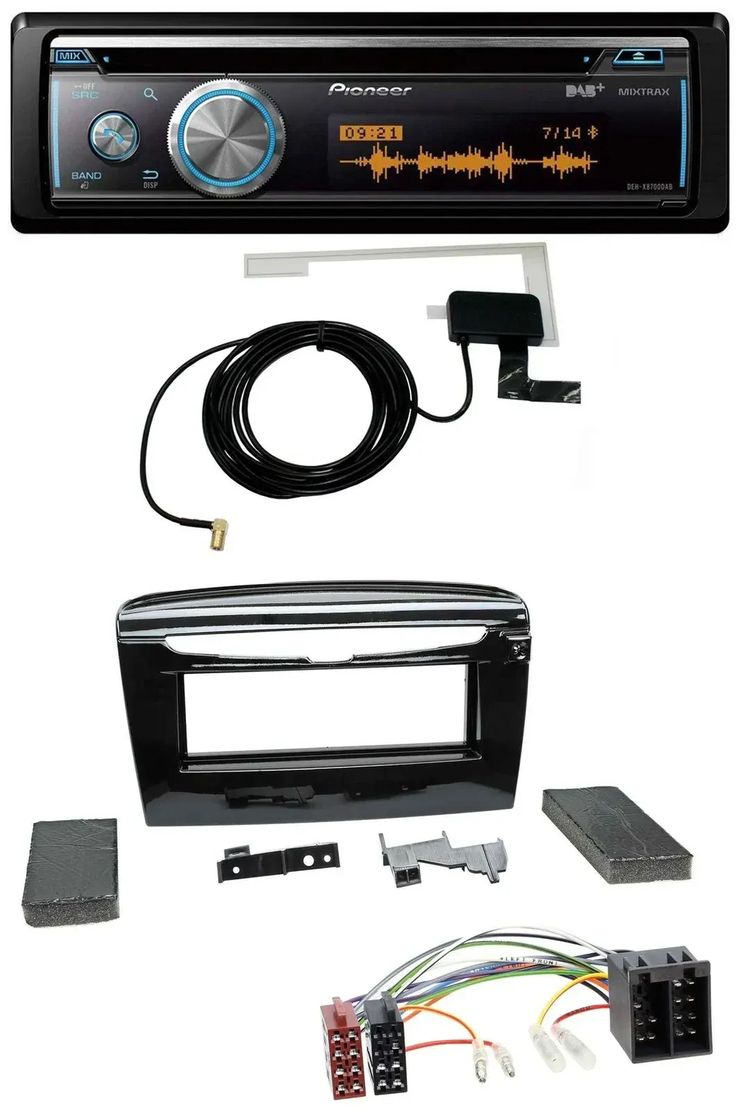 Автомагнитола для Lancia Y (с 2012) Pioneer Bluetooth DAB MP3 USB CD, черный глянец