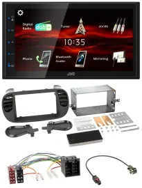 JVC USB Bluetooth MP3 DAB 2DIN Autoradio für Fiat 500 ISO ab 12 soft touch