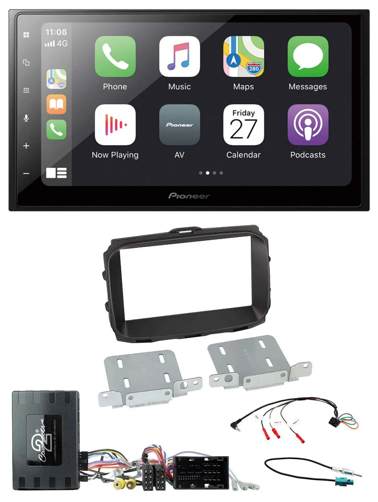 Pioneer Lenkrad Bluetooth DAB 2DIN USB Autoradio für Alfa Giulietta Infoadapter