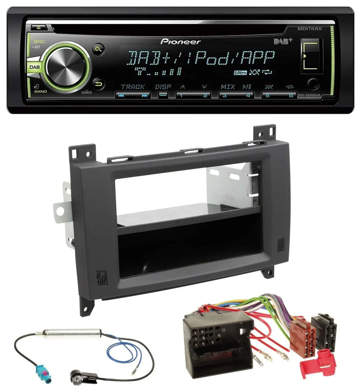 Автомагнитола для Mercedes Vito/Viano (2006–2014) Pioneer DAB, USB, MP3, AUX, CD, Rubbertouch