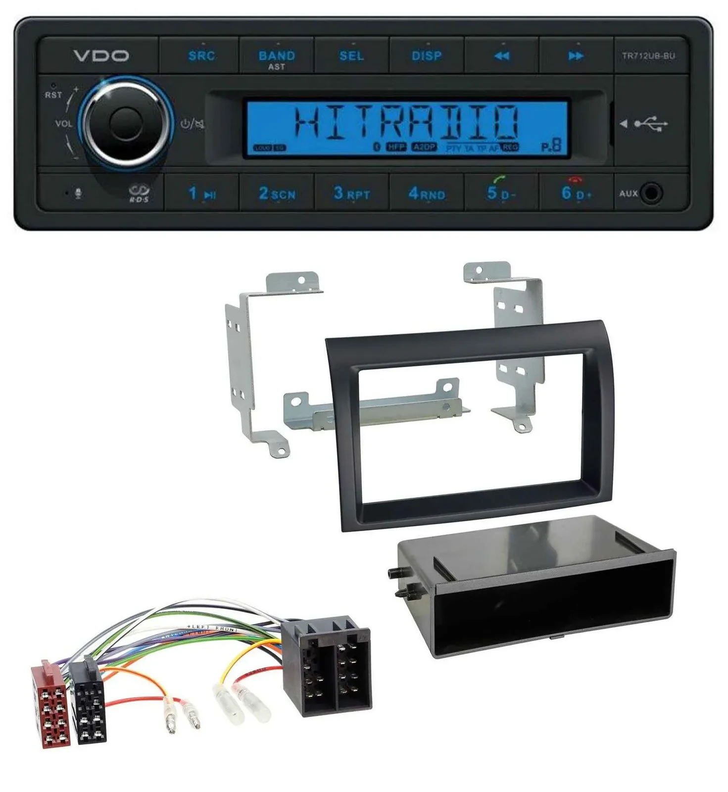Автомагнитола для Fiat Ducato (2006–2010) VDO Bluetooth, USB, AUX, MP3 черная