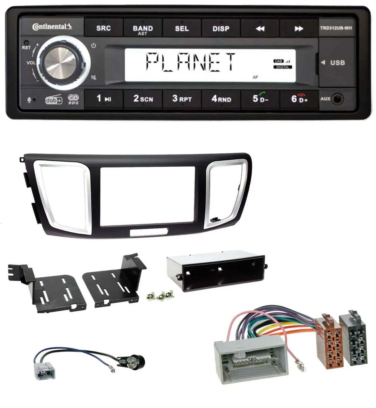 Continental USB 1DIN AUX DAB MP3 Autoradio für Honda Accord (ab 2011)