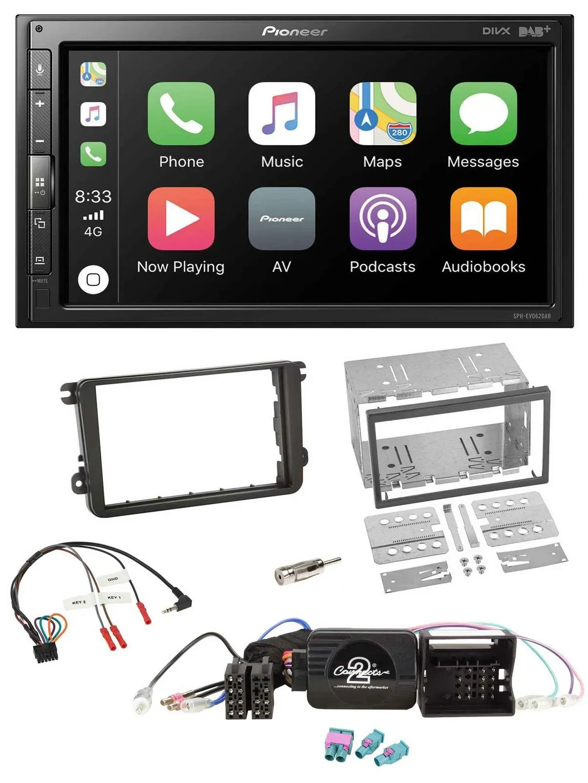 Pioneer USB Lenkrad DAB 2DIN Bluetooth Autoradio für VW Amarok Beetle EOS Caddy