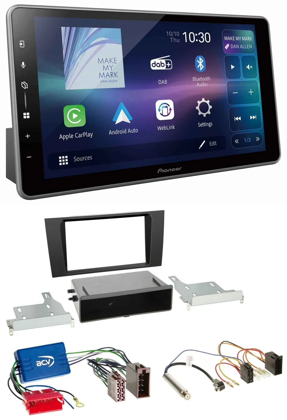 Pioneer Bluetooth USB DAB MP3 Autoradio für Audi A4 B5 99-01 Symphony Aktivsyste