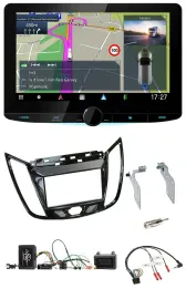 Kenwood Bluetooth DAB TMC 2DIN Lenkrad USB Navigation für Ford C-Max Kuga Klavie
