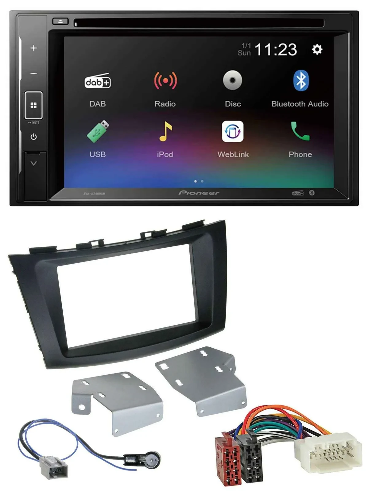 Pioneer Bluetooth MP3 USB 2DIN DAB DVD Autoradio für Suzuki Swift (ab 2010)
