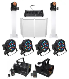 DJ Package w/Facade+Totem Stands+Par Lights+Moving Heads+Fogger+Hazer+Controller