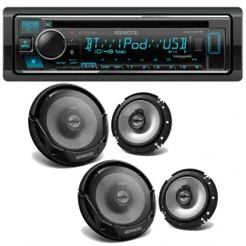 Kenwood eXcelon KDC-X305 Single Multimedia Receiver + (4) 6.5" Coaxial Speakers