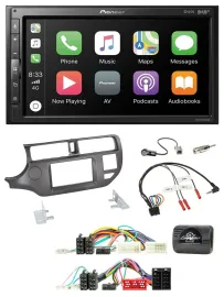 Pioneer USB Lenkrad DAB 2DIN Bluetooth Autoradio für Kia Rio 11-15 UB anthrazit