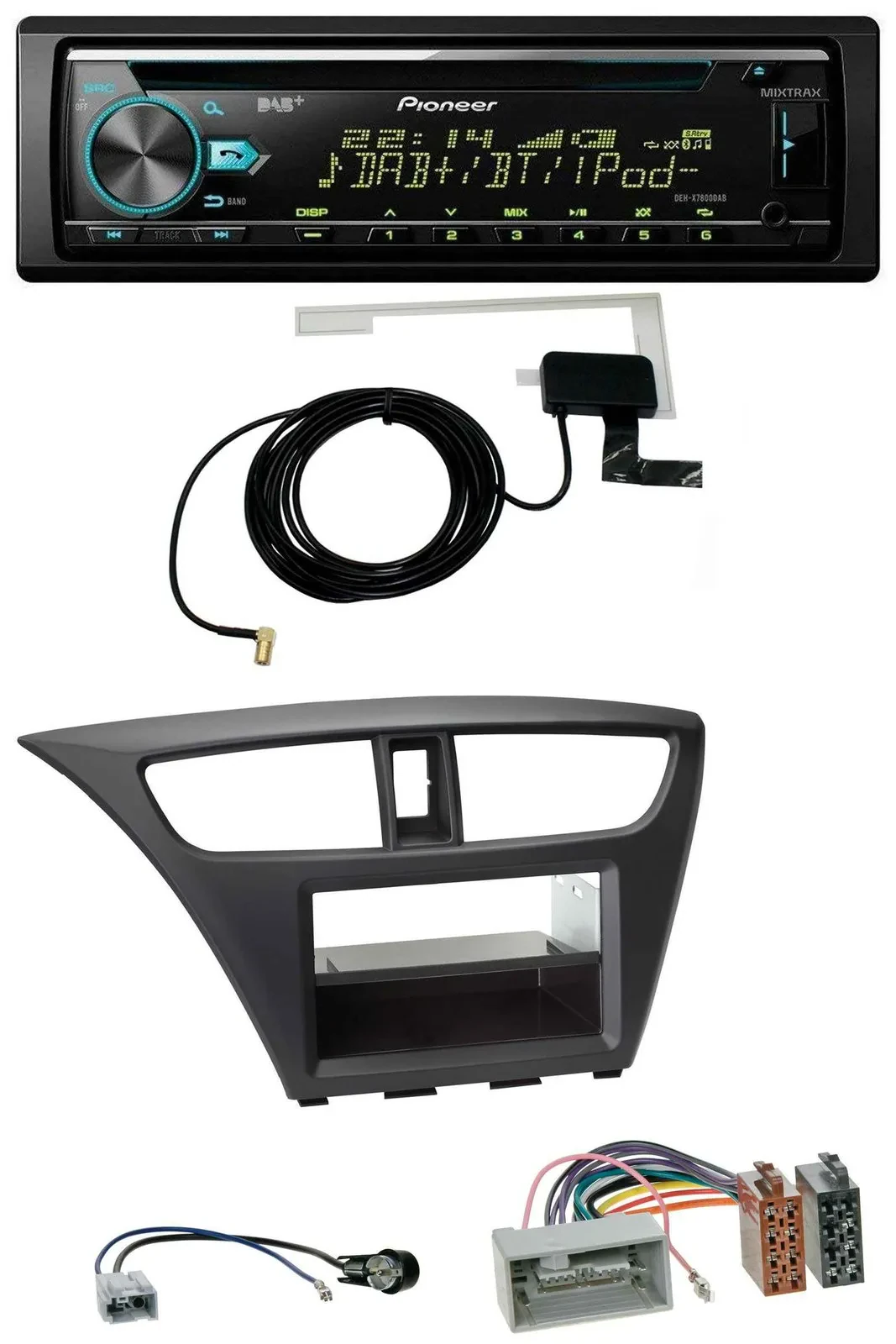 Автомагнитола Pioneer CD/MP3, USB, AUX, DAB для Honda Civic (с 2012)