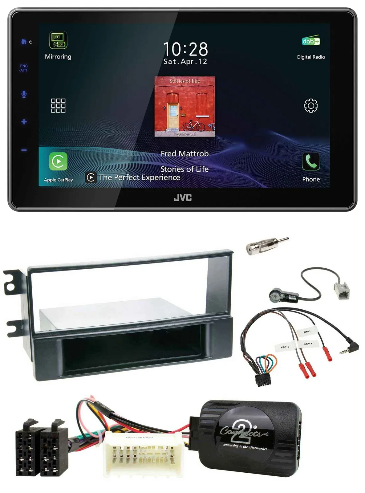 JVC DAB Lenkrad Bluetooth USB Autoradio für Kia Sportage II 2008-2010
