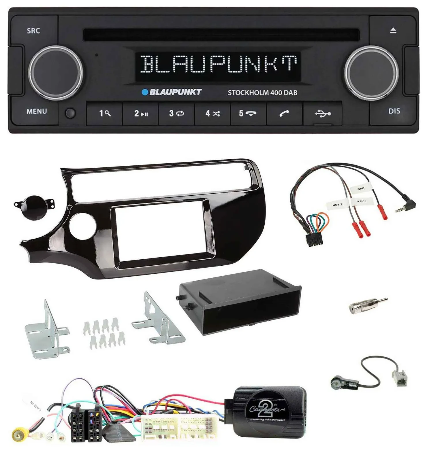 Blaupunkt Lenkrad Bluetooth DAB CD USB Autoradio für Kia Rio UB Facelift 2017-20