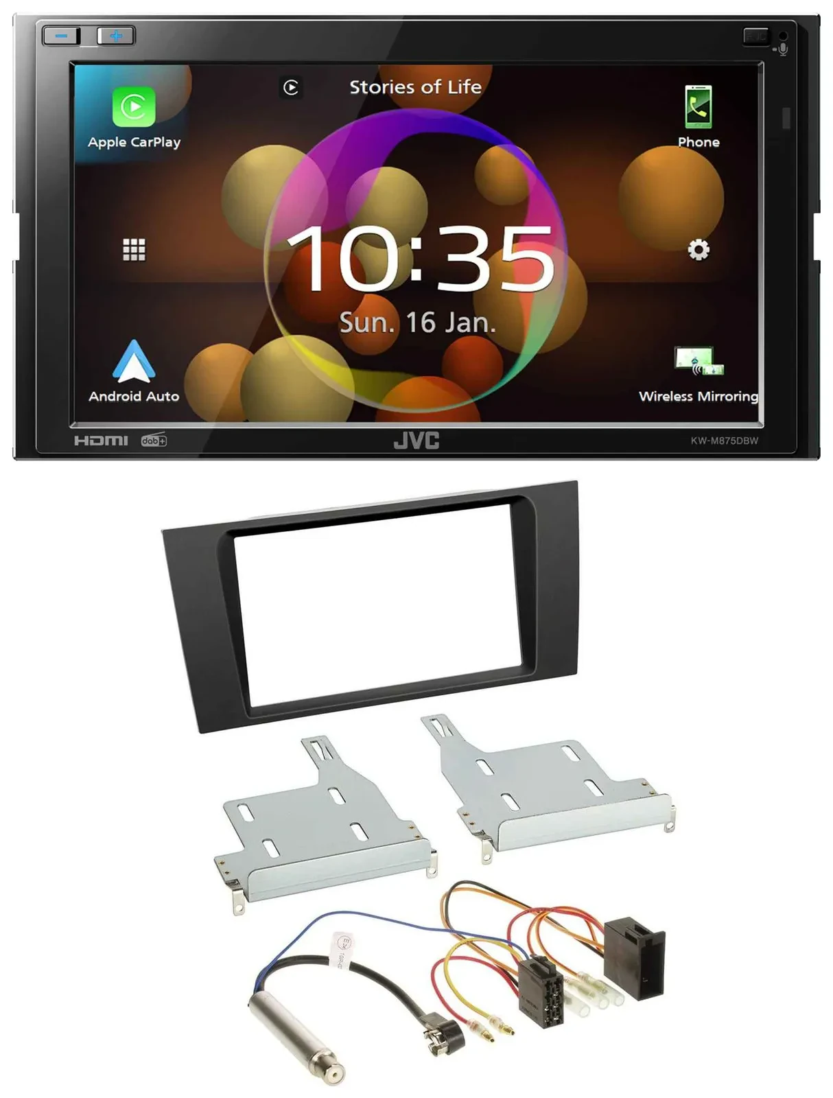 JVC DAB MP3 2DIN Bluetooth USB Autoradio für Audi A4 B5 1999-2001 Symphony