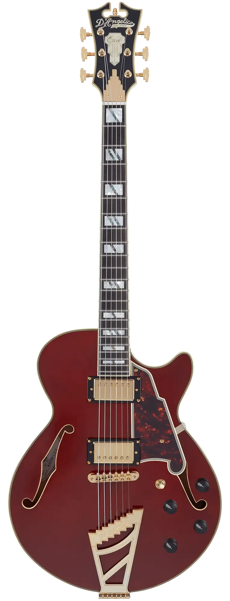 Электрогитара полуакустическая D'Angelico Excel SS Semi-hollowbody Transparent Cherry with Stairstep Tailpiece