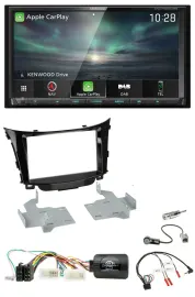 Kenwood Bluetooth USB 2DIN Lenkrad TMC DAB Navigation für Hyundai i30 2012-2017