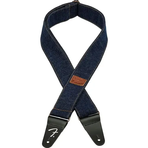 Ремень для гитары Fender Wrangler Logo Denim Strap Indigo