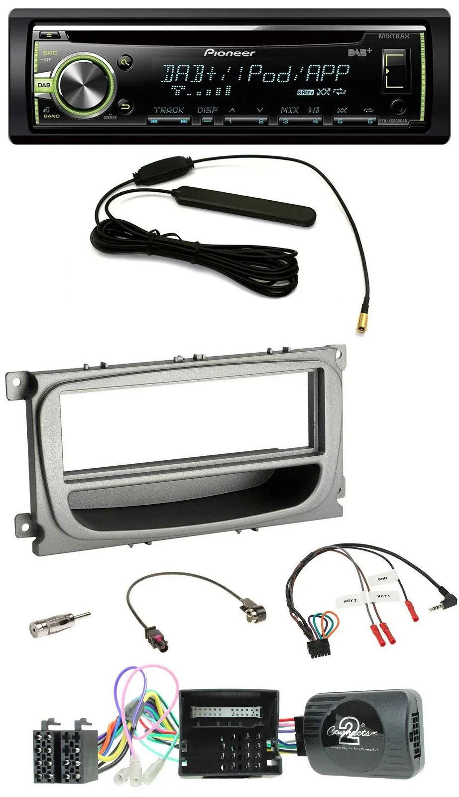 Pioneer MP3 USB CD DAB Lenkrad Autoradio für Ford S-Max Mondeo Can 07-14 Ablage