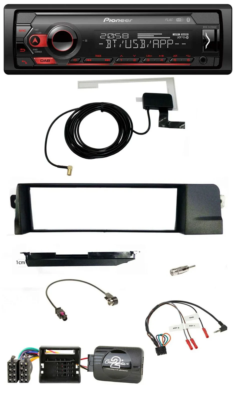 Pioneer DAB USB Lenkrad Bluetooth Autoradio für BMW 3er E46 Profi 2001-2007